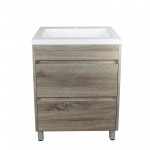 Qubist White Oak Free Standing 600 Vanity Cabinet Only